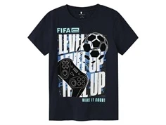 Mørkeblå T-Shirt med FIFA-print foran fra Name It 13243274 navy blazer